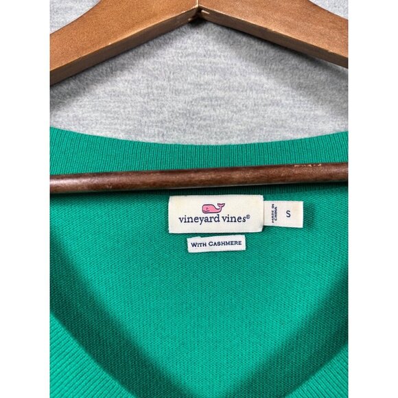 Vineyard Vines Green V-Neck Sweater Wool Cashmere S Womens - Picture 2 of 5